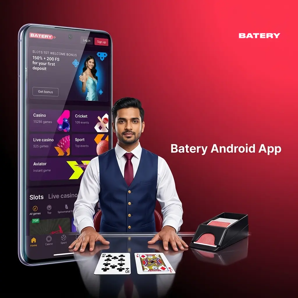 Batery Android app free download for mobile betting and casino games on any Android device
