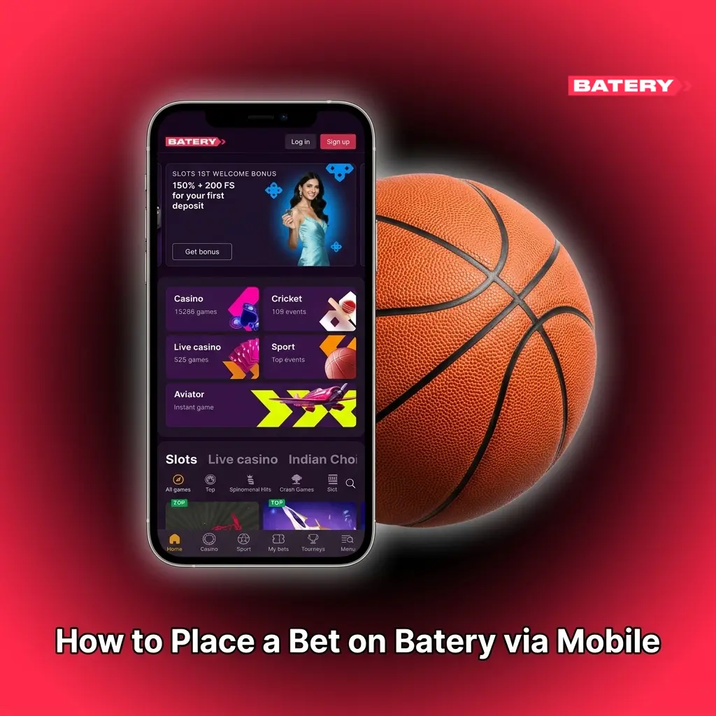 Step-by-step guide to placing a bet on Batery mobile browser with sports selection and bet slip process
