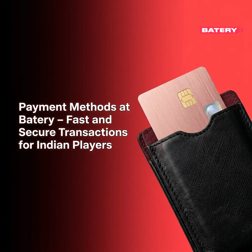 Batery payment methods for Indian players including UPI, PhonePe, Paytm, crypto, and bank transfer options